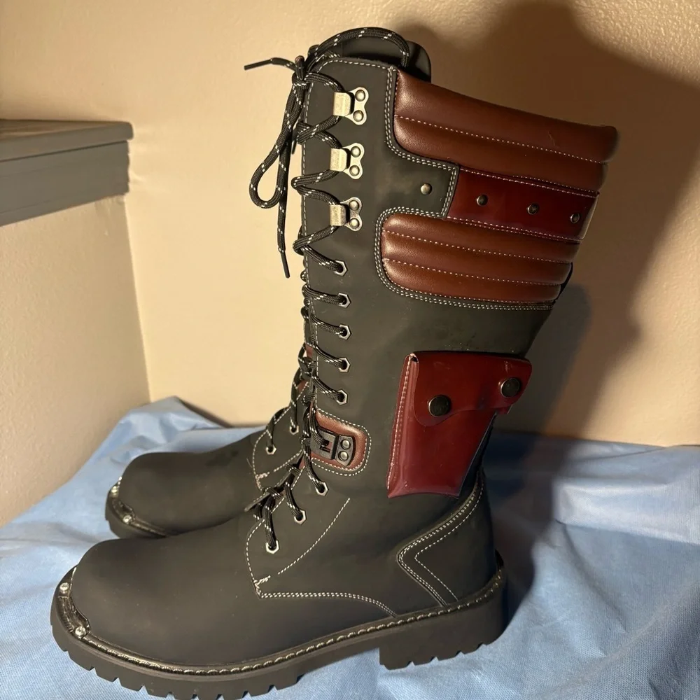 NWOT- Addax Ridge unisex steampunk/goth, conceal n carry, riding boots, size 46